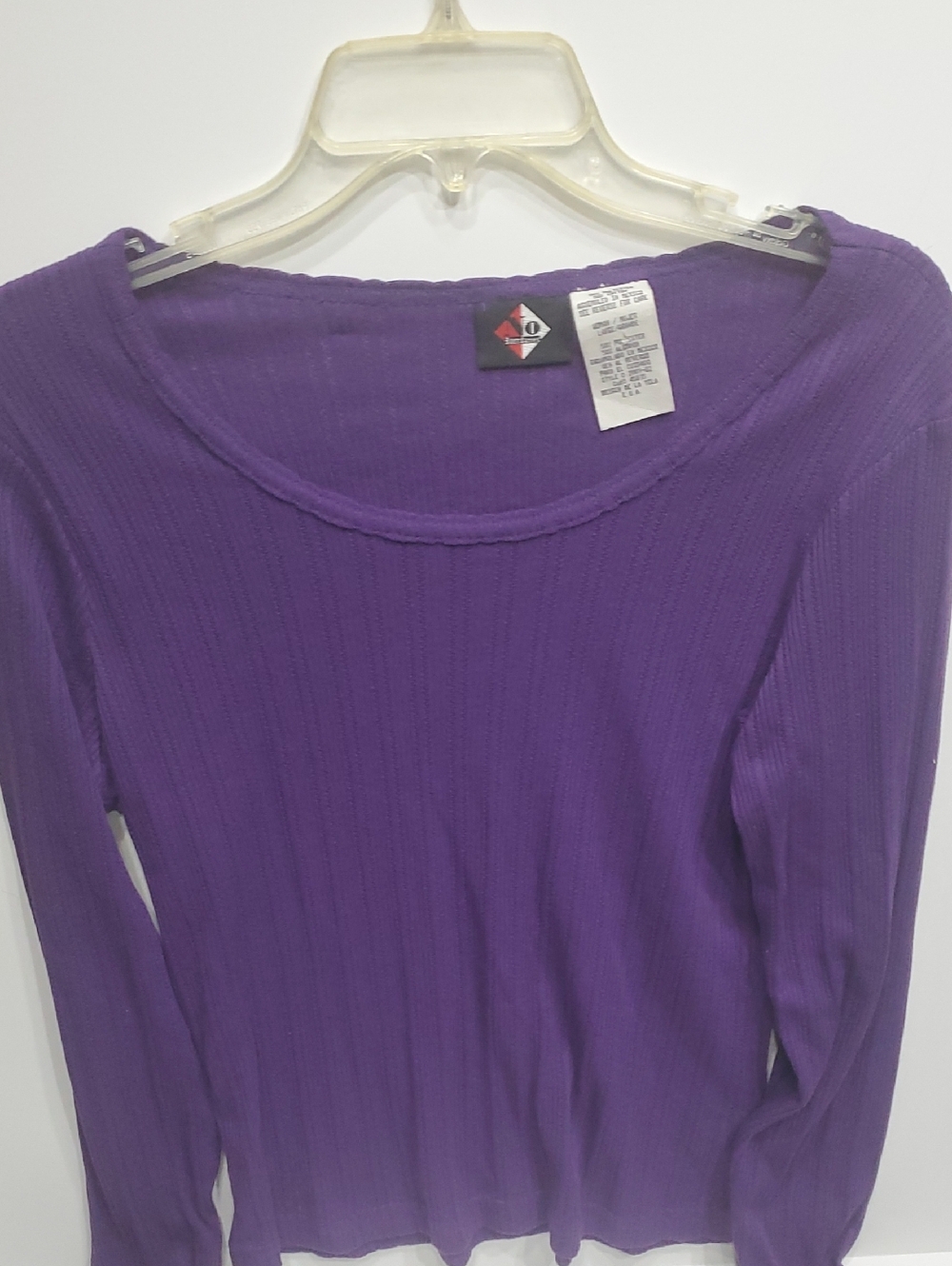 No Boundaries Purple Ribbed Long Sleeve Top